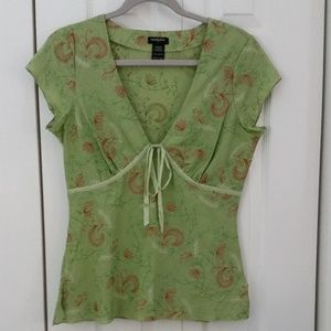 Eyeshadow embroidered deep-v floral top